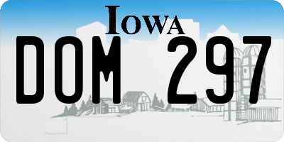 IA license plate DOM297