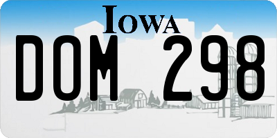 IA license plate DOM298