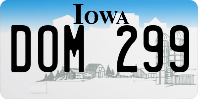 IA license plate DOM299