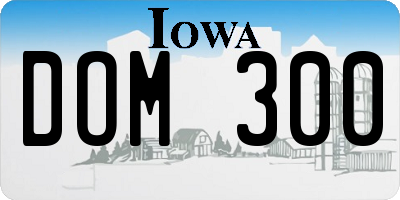 IA license plate DOM300