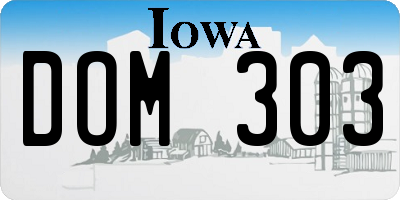 IA license plate DOM303