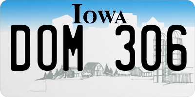 IA license plate DOM306