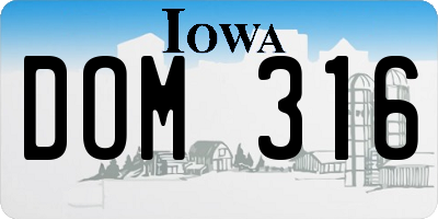 IA license plate DOM316
