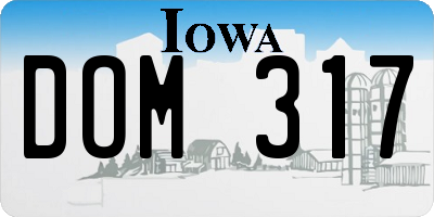 IA license plate DOM317