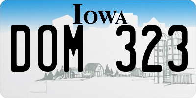 IA license plate DOM323