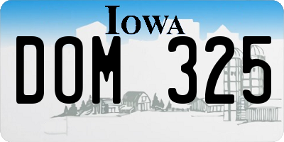 IA license plate DOM325