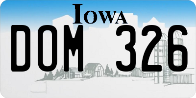 IA license plate DOM326