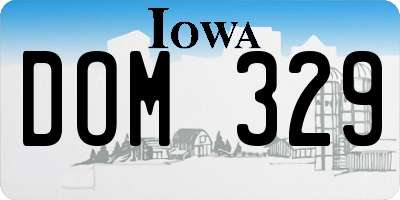 IA license plate DOM329