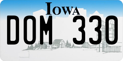 IA license plate DOM330