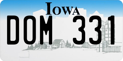 IA license plate DOM331
