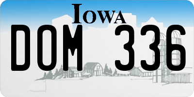 IA license plate DOM336