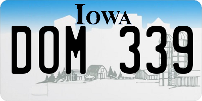 IA license plate DOM339