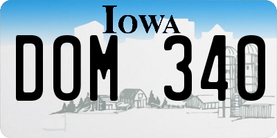 IA license plate DOM340