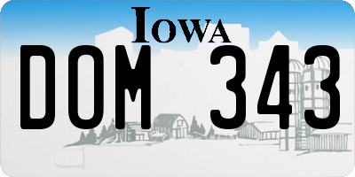 IA license plate DOM343
