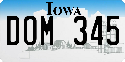 IA license plate DOM345