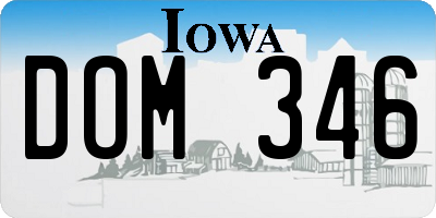 IA license plate DOM346
