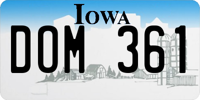 IA license plate DOM361
