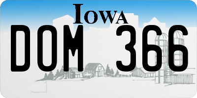 IA license plate DOM366