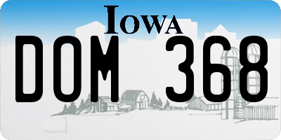 IA license plate DOM368