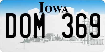 IA license plate DOM369