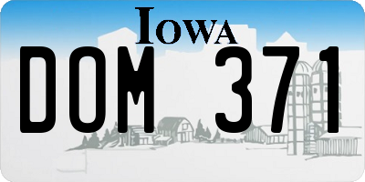 IA license plate DOM371