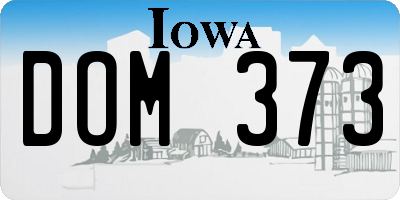 IA license plate DOM373