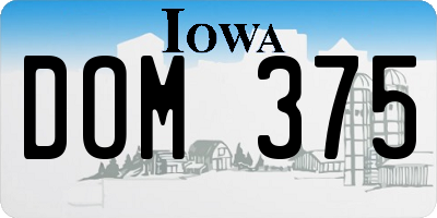 IA license plate DOM375