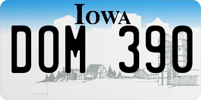 IA license plate DOM390