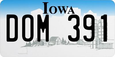 IA license plate DOM391