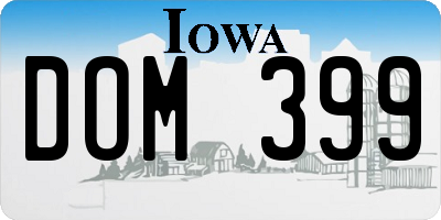 IA license plate DOM399