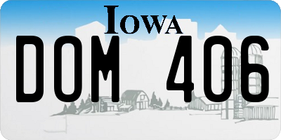 IA license plate DOM406