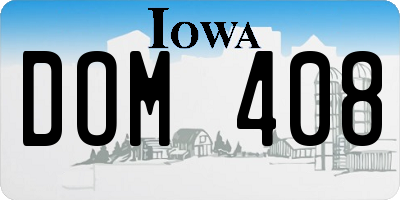 IA license plate DOM408