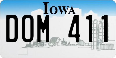 IA license plate DOM411