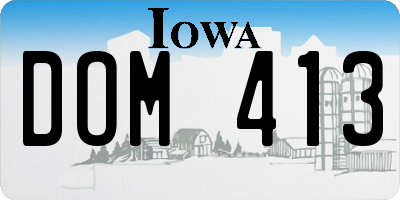 IA license plate DOM413