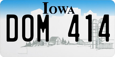 IA license plate DOM414