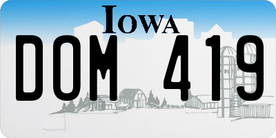 IA license plate DOM419