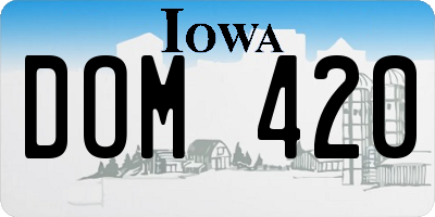IA license plate DOM420