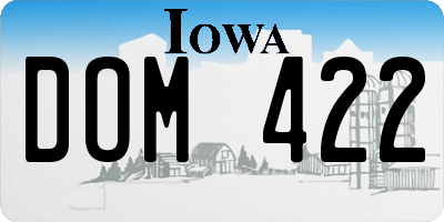 IA license plate DOM422