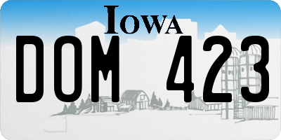 IA license plate DOM423