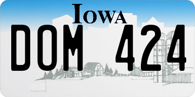 IA license plate DOM424