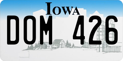 IA license plate DOM426