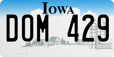 IA license plate DOM429