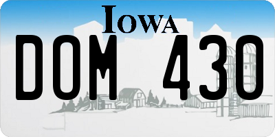 IA license plate DOM430