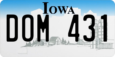 IA license plate DOM431