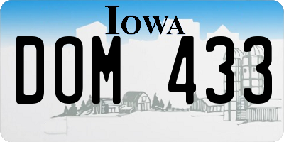 IA license plate DOM433