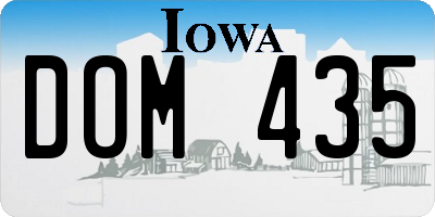 IA license plate DOM435