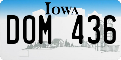 IA license plate DOM436