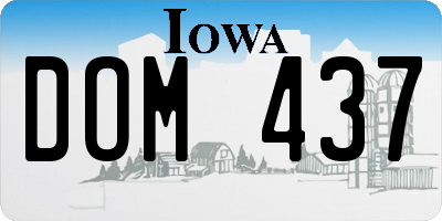 IA license plate DOM437