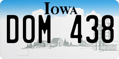 IA license plate DOM438