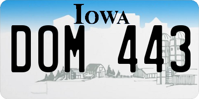 IA license plate DOM443